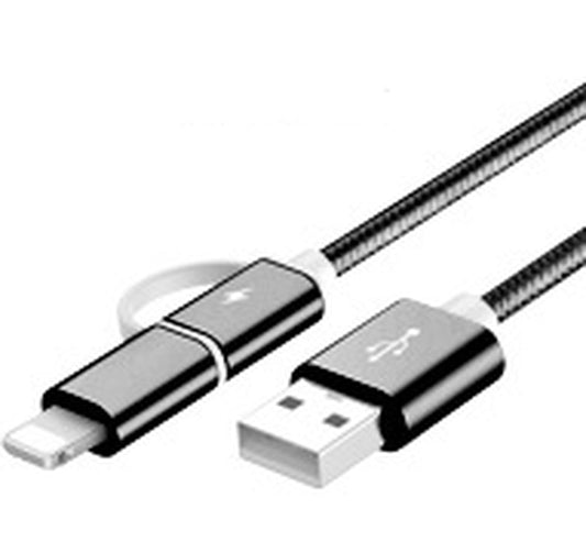 100Cm 2A Fast Charger Cable 2 in 1 USB Type C Micro USB Braided Cord for Mate 8 S 9 10 Pro P8 P9 P10 Lite P20 Honor 7 8 9