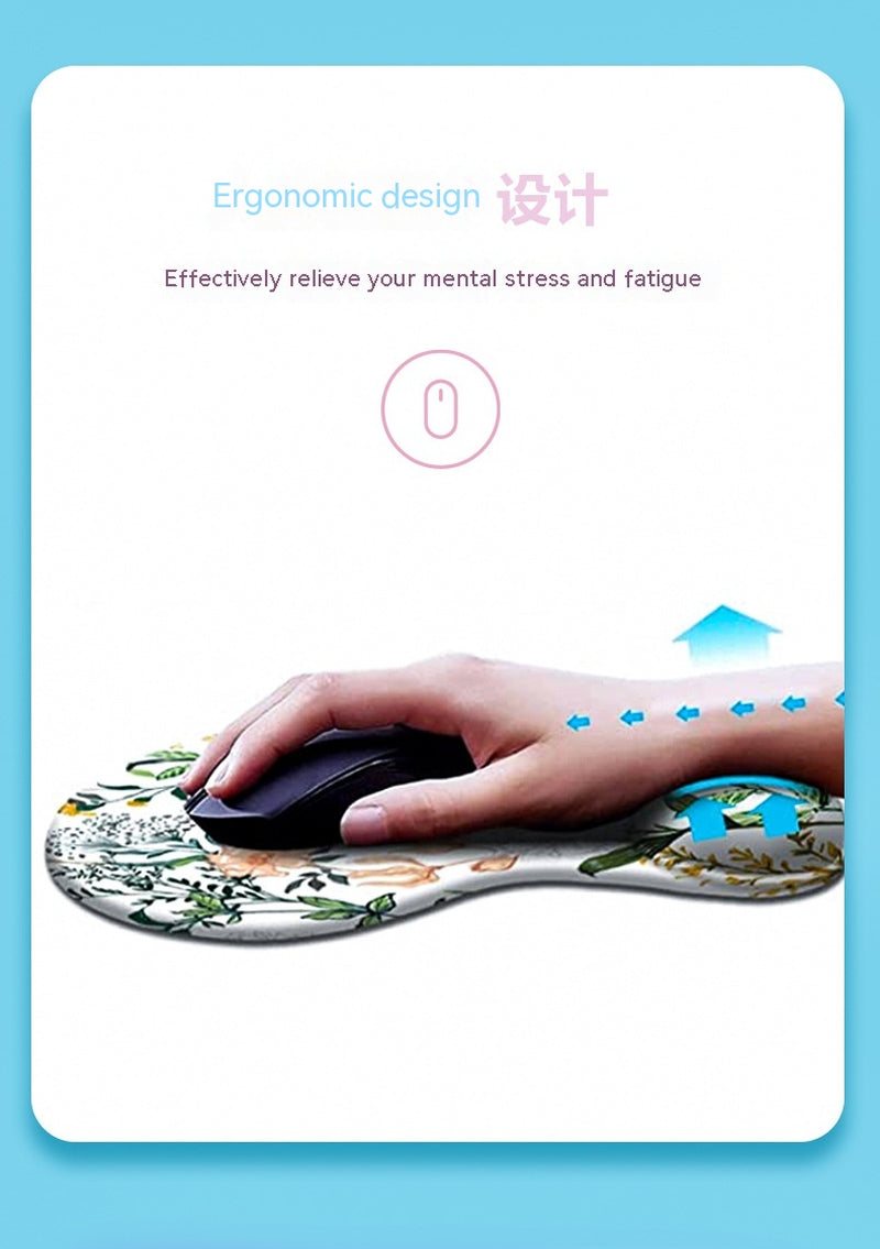 E-Commerce Wristband Rubber Sole Keyboard Pad Flower Game Office Set