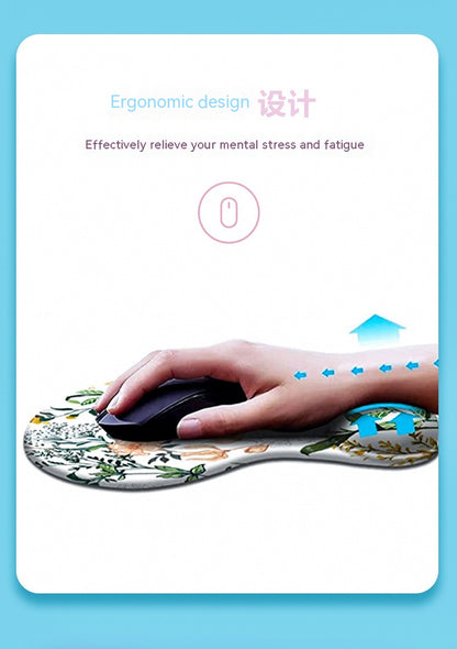 E-Commerce Wristband Rubber Sole Keyboard Pad Flower Game Office Set